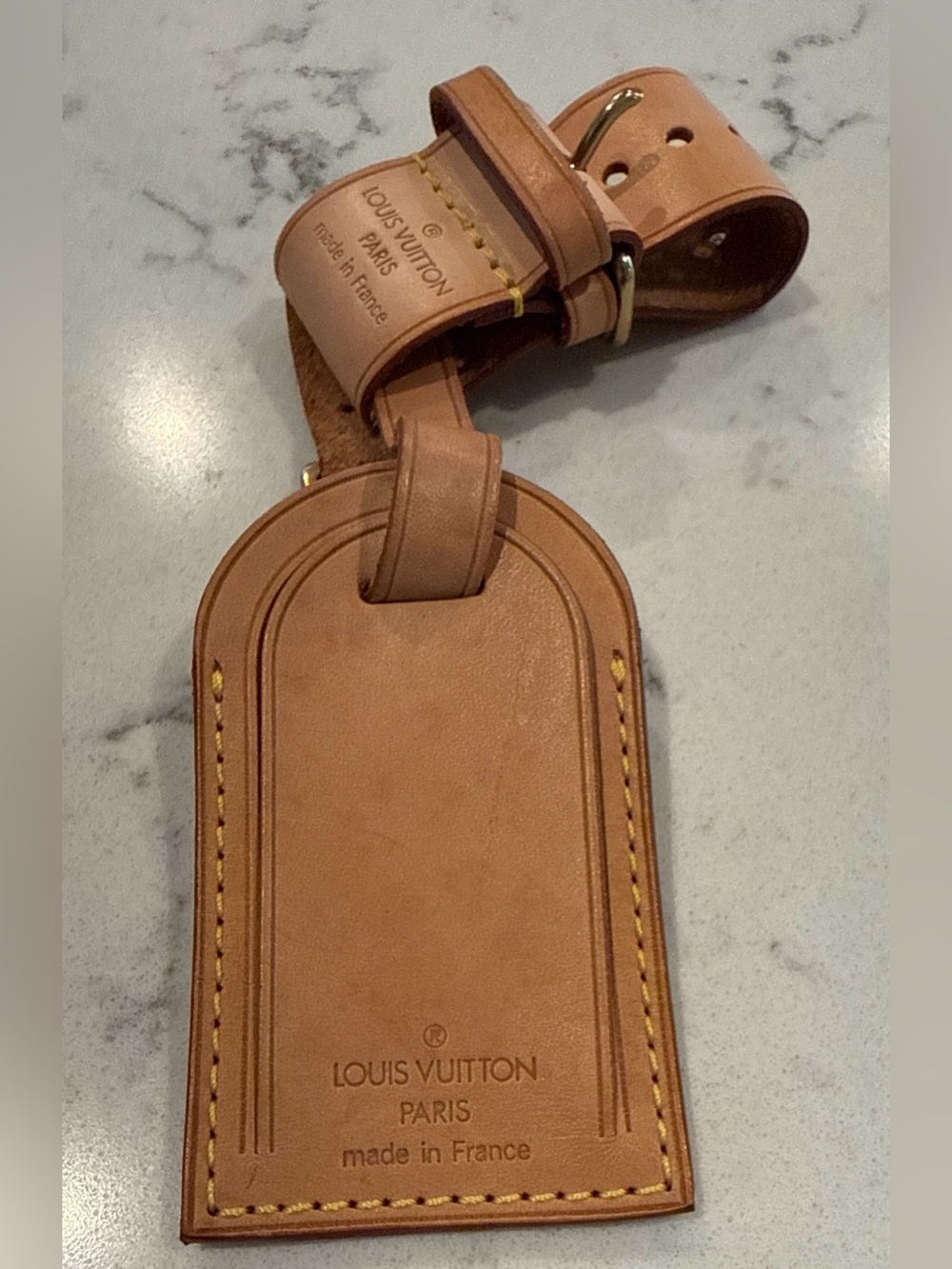 Louis Vuitton Luggage Tag and Poignet for Keepall Medium Honey Vachetta Leather